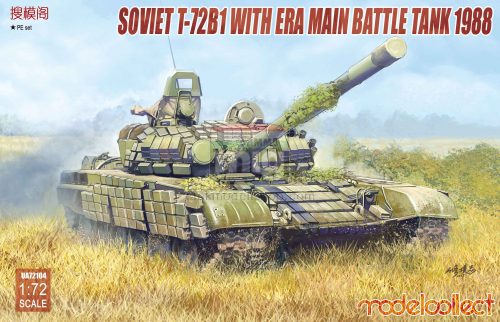 UA72104 Soviet T-72B1 with ERA main battle tank 1988 makett