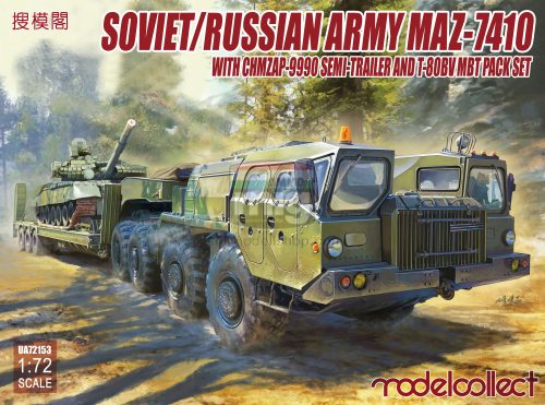 UA72153 Soviet/Russian Army MAZ-7410 with ChMZAP-9990 semi-trailer and T-80BV mbt pack set make