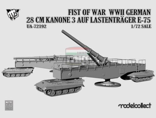 UA72192 Fist of War WWII German 28CM Kanone 3 Auf Lastenträger E-75 makett