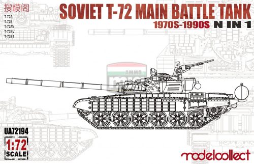 UA72194 Soviet T-72 Main battle tank, 1970s-1990s N in 1 makett