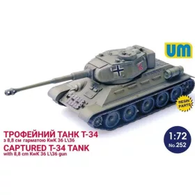   Unimodels UM252 T-34 captured tank with 8,8 cm KwK 36L/36 gun (1/72)