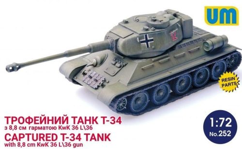 Unimodels UM252 T-34 captured tank with 8,8 cm KwK 36L/36 gun (1/72)