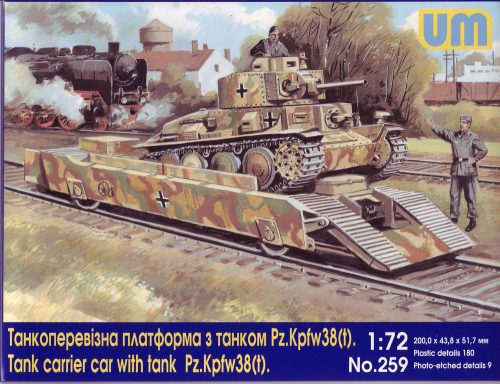 Unimodels UM259 Tank carrier car with Pz.Kpfw. 38(t) (1/72)