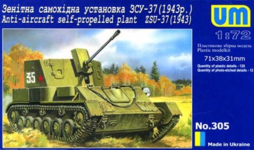 Unimodels UM305 Anti-Aircraft self-Propelled plant ZSU-37 (1943) (1/72)