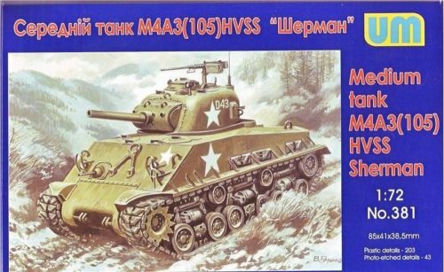 Unimodels UM381 Medium tank M4A3(105) HVSS (1/72)