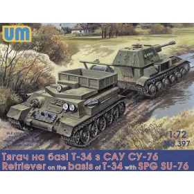   Unimodels UM397 Retriever on T-34 basis with SPG Su-76 (1/72)