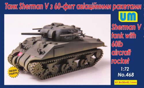 Unimodels UM468 Sherman V Tank with 60lb aircraft rocket (1/72)