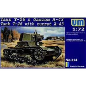 Unimodels UMT314 Tank T-26 with Tower A-43 (1/72)