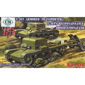   Unimodels UMT404 T-26T Armored transporter/T-26TN Reconnaissance observation tank (1/72)