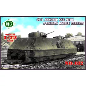   Unimodels UMT612 OB-3 armored railway car with two T-26 (1/72)