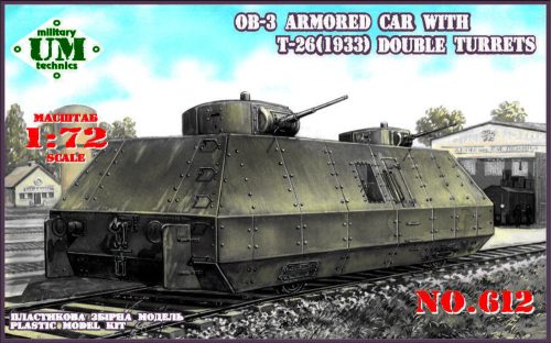 Unimodels UMT612 OB-3 armored railway car with two T-26 (1/72)