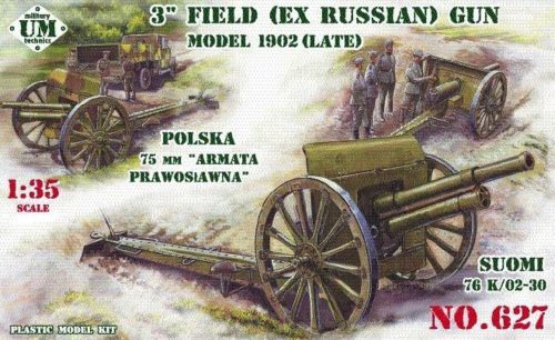 Unimodels UMT627 3inch (ex Russian) field gun, 1902(late) (1/35)