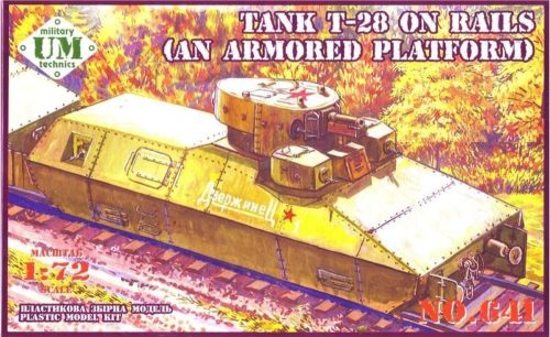 Unimodels UMT641 T-28 Tank on rails (armored platform) (1/72)