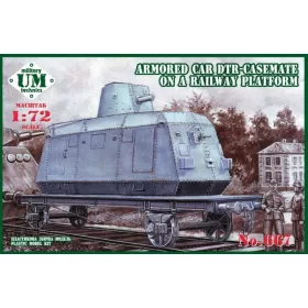   Unimodels UMT667 Armored car DTR-casemate on railway plat (1/72)
