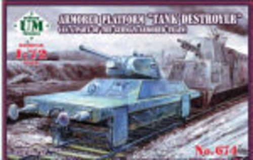 Unimodels UMT674 Armored Platform "Tank Destroyer" (as a part of the german armored train) (1/72)