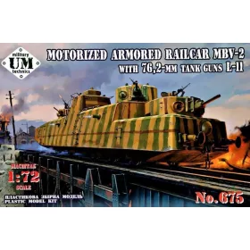   Unimodels UMT675 MBV-2 Motorized armored Railcar with 76,2-mm Tank guns L-11 (1/72)