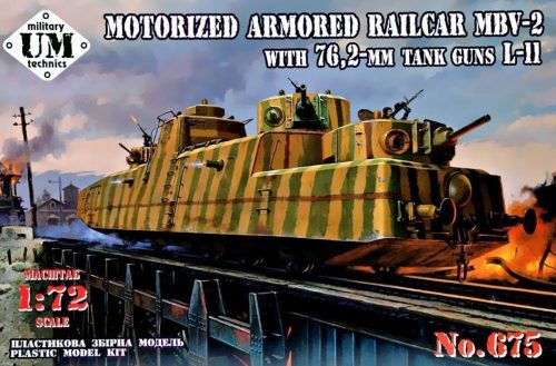 Unimodels UMT675 MBV-2 Motorized armored Railcar with 76,2-mm Tank guns L-11 (1/72)