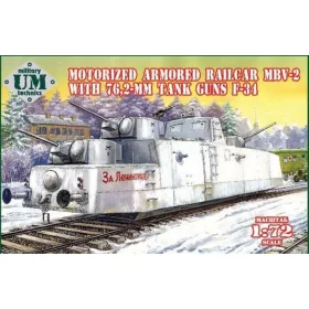   Unimodels UMT677 MBV-2 motorized armored railcar w.76,2mm Tank guns F-34 (1/72)