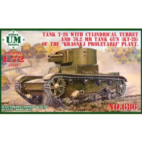   Unimodels UMT686-01 T-26 tank cylindrical turret and 76.2mm gun KT-28, plastic tracks (1/72)