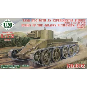   Unimodels UMT692 BT-2 tank with an experimental turret(w.76.2mm gun)design of"Krasny Putilovets (1/72)