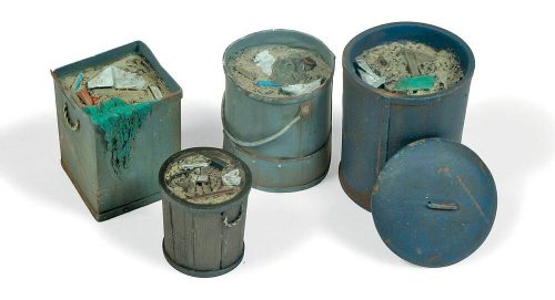 Vallejo 05213 Garbage cans, 4 pieces - 1/35 - dioráma kiegészítő