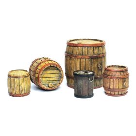   Vallejo 05225 Wooden barrels, 5 pieces, 1/35 - dioráma kiegészítő