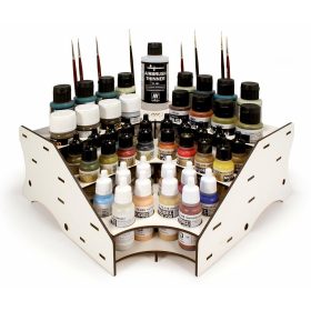   Vallejo 26008 Festéktartó állvány, sarokba helyezhető, 17 / 35 / 60 ml festékekhez - Laser Cut