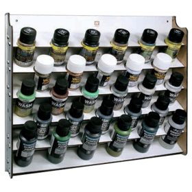   Vallejo 26009 Festéktartó állvány, fali kivitel, 35 / 60 ml festékekhez - Laser Cut