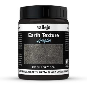   Vallejo 26214 Stone Texture - Black Lava 200 ml - fekete mikroszemcsés paszta diorámakészítéshez