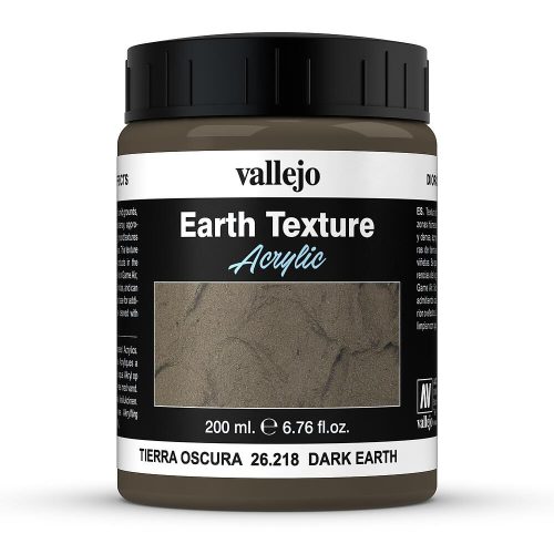 Vallejo 26218 Stone Texture - Dark Earth 200 ml, sötétbarna színű mikroszemcsés paszta dio