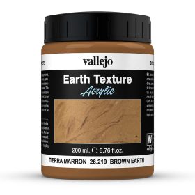   Vallejo 26219 Stone Texture - Brown Earth 200 ml, barna színű mikroszemcsés paszta diorámakészítéshez