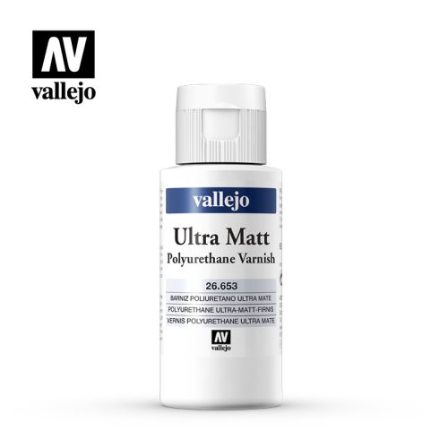 Vallejo 26653 Polyurethane Ultra Matt Varnish, 60 ml - Premium Opaque (Acrylic Polyurethane Airbrush Color)