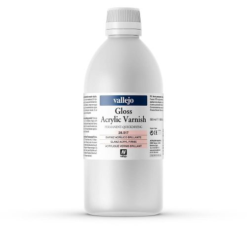 Vallejo 28517 Gloss Acrylic Varnish, 500 ml - Fényes akril lakk