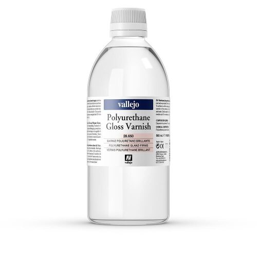 Vallejo 28650 Polyurethane Gloss Varnish, 500 ml - Premium Opaque (Acrylic Polyurethane Airbrush Color)