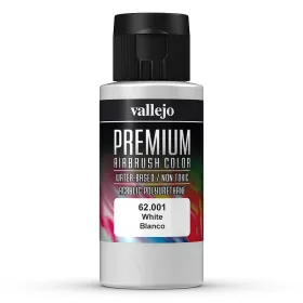   Vallejo 62001 White - Premium Opaque (Acrylic Polyurethane Airbrush Color) 60 ml