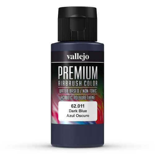 Vallejo 62011 Dark Blue - Premium Opaque (Acrylic Polyurethane Airbrush Color) 60 ml