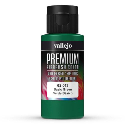 Vallejo 62013 Basic Green - Premium Opaque (Acrylic Polyurethane Airbrush Color) 60 ml