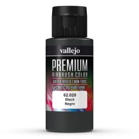   Vallejo 62020 Black - Premium Opaque (Acrylic Polyurethane Airbrush Color) 60 ml
