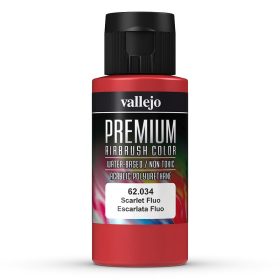   Vallejo 62034 Scarlet Fluorescent - Premium Opaque (Acrylic Polyurethane Airbrush Color) 60 ml