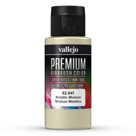   Vallejo 62041 Metallic Medium - Premium Opaque (Acrylic Polyurethane Airbrush Color) 60 ml