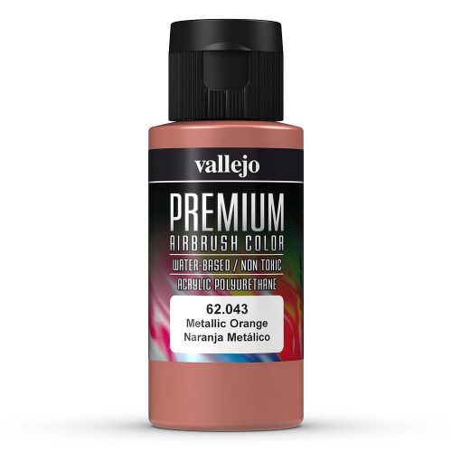 Vallejo 62043 Metallic Orange - Premium Opaque (Acrylic Polyurethane Airbrush Color) 60 ml