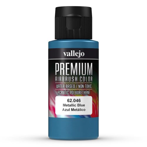 Vallejo 62046 Metallic Blue - Premium Opaque (Acrylic Polyurethane Airbrush Color) 60 ml