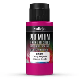   Vallejo 62075 Candy Magenta - Premium Opaque (Acrylic Polyurethane Airbrush Color) 60 ml