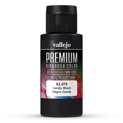 Vallejo 62079 Candy Black - Premium Opaque (Acrylic Polyurethane Airbrush Color) 60 ml