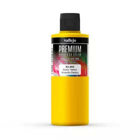   Vallejo 63003 Basic Yellow - Premium Opaque (Acrylic Polyurethane Airbrush Color) 200 ml
