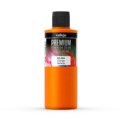 Vallejo 63004 Orange - Premium Opaque (Acrylic Polyurethane Airbrush Color) 200 ml