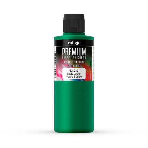 Vallejo 63013 Basic Green - Premium Opaque (Acrylic Polyurethane Airbrush Color) 200 ml