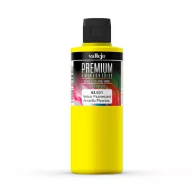   Vallejo 63031 Yellow Fluorescent - Premium Opaque (Acrylic Polyurethane Airbrush Color) 200 ml