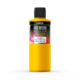   Vallejo 63032 Golden Yellow Fluorescent - Premium Opaque (Acrylic Polyurethane Airbrush Color) 200 ml