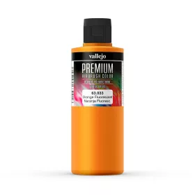   Vallejo 63033 Orange Fluorescent - Premium Opaque (Acrylic Polyurethane Airbrush Color) 200 ml